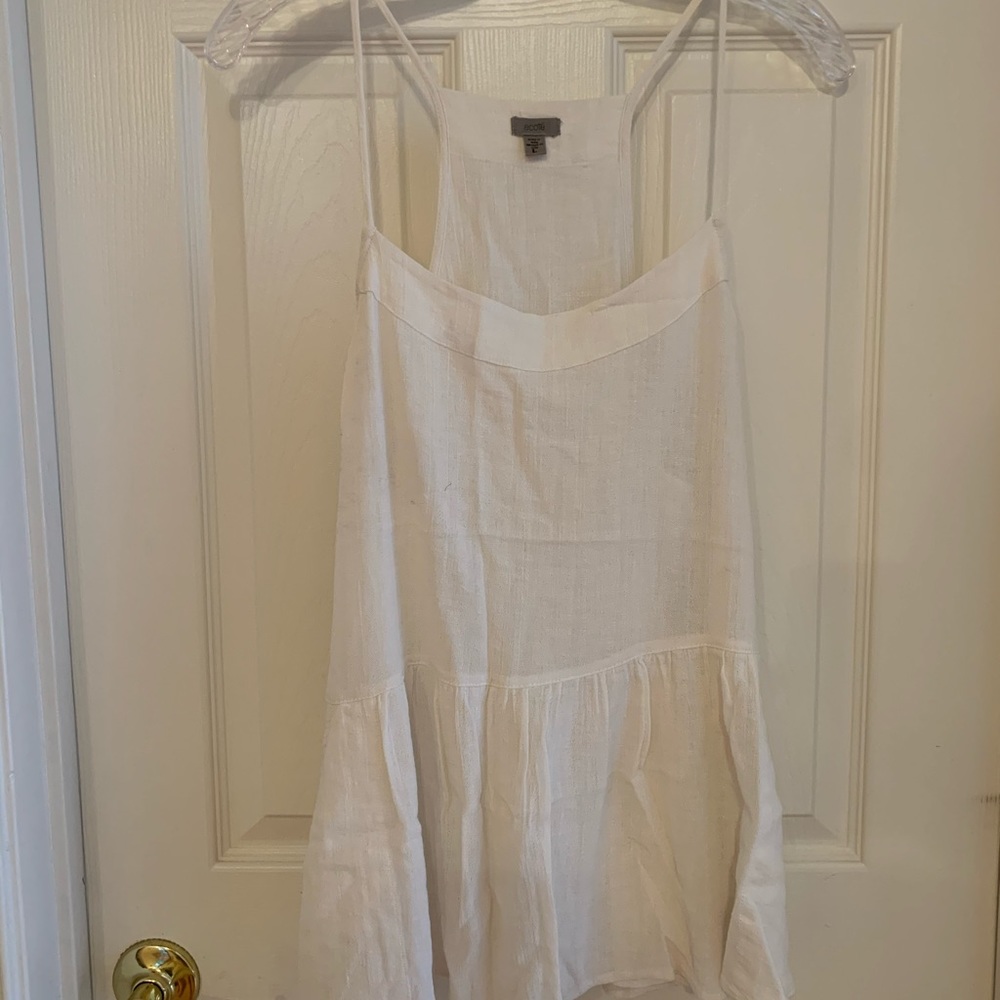 Spaghetti strap flowy linen blouse
